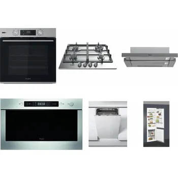 Set domácích spotřebičů WHIRLPOOL OMSK58HU1SX + WHIRLPOOL TKRL 661 IX EU + WHIRLPOOL AKR 749/1 IX + WHIRLPOOL AMW 439 IX + WHIRLPOOL WSIC 3M27 C + WHIRLPOOL ART 66112