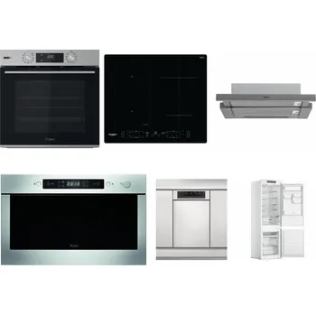 Set domácích spotřebičů WHIRLPOOL OMSK58HU1SX + WHIRLPOOL WL B8160 NE + WHIRLPOOL AKR 749/1 IX + WHIRLPOOL AMW 439 IX + WHIRLPOOL WSBO 3O34 PF X + WHIRLPOOL WHC18 T311