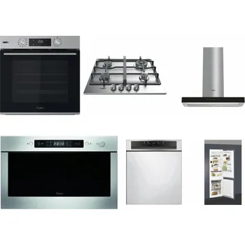 Set domácích spotřebičů WHIRLPOOL OMSK58HU1SX + WHIRLPOOL TKRL 661 IX EU + WHIRLPOOL WHBS 62F LT K + WHIRLPOOL AMW 439 IX + WHIRLPOOL WBC 3C34 PF X + WHIRLPOOL ART 66112