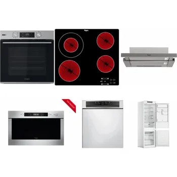 Set domácích spotřebičů WHIRLPOOL OMSK58HU1SX + WHIRLPOOL AKT 8130/NE + WHIRLPOOL AKR 5390/1 IX + WHIRLPOOL AMW 423/IX + WHIRLPOOL WBC 3C34 PF X + WHIRLPOOL WHC18 T311