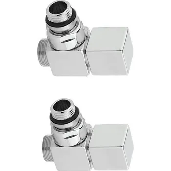 Ventil Sapho CUBE připojovací sada ventilů ruční rohová, chrom - bez šroubení na potrubí