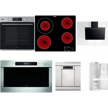Set domácích spotřebičů WHIRLPOOL OMSK58HU1SX + WHIRLPOOL AKT 8130/NE + WHIRLPOOL AKR 62F LT K + WHIRLPOOL AMW 439 IX + WHIRLPOOL WSBO 3O34 PF X + WHIRLPOOL WHC18 T311