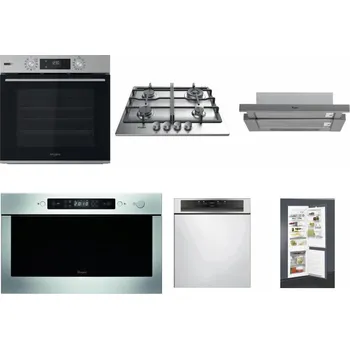 Set domácích spotřebičů WHIRLPOOL OMSK58HU1SX + WHIRLPOOL TKRL 661 IX EU + WHIRLPOOL AKR 749/1 IX + WHIRLPOOL AMW 439 IX + WHIRLPOOL WBC 3C34 PF X + WHIRLPOOL ART 65031