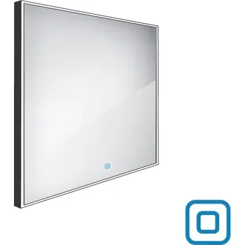 Zrcadlo Nimco ZPC 13077V-90 - černé LED zrcadlo 700x700 s dotykovým senzorem