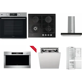 Set domácích spotřebičů WHIRLPOOL OMSK58HU1SX + WHIRLPOOL GOFL 629/NB + WHIRLPOOL WHBS 62F LT K + WHIRLPOOL AMW 423/IX + WHIRLPOOL WIC 3C33 PFE + WHIRLPOOL WHC18 T311