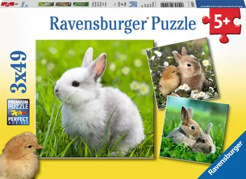 Puzzle Ravensburger Roztomilý králíčci 3x 49 dílků