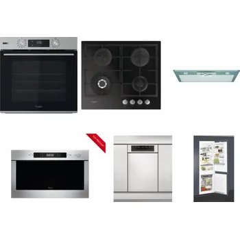 Set domácích spotřebičů WHIRLPOOL OMSK58HU1SX + WHIRLPOOL GOFL 629/NB + WHIRLPOOL AKR 650/1 IX + WHIRLPOOL AMW 423/IX + WHIRLPOOL WSBO 3O34 PF X + WHIRLPOOL ART 65031