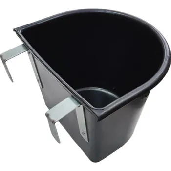 Vědro plastové krmné a napájecí s úchyty, bez držadla 15 l černé pro koně