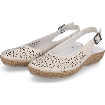 Dámské sandále Dámské kožené sandálky 44861-60 Rieker béžové Barva: beige, Velikost: 40