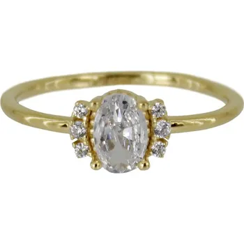 Prsten Zlatý prsten se zirkony, 1.41 g, 50