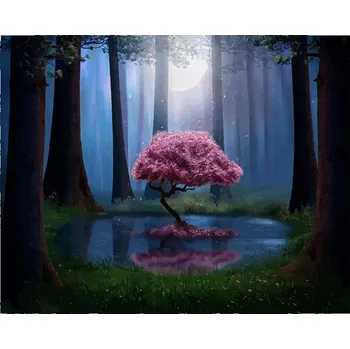 Made in China Malba podle čísel - Magická Bonsai za úplňku