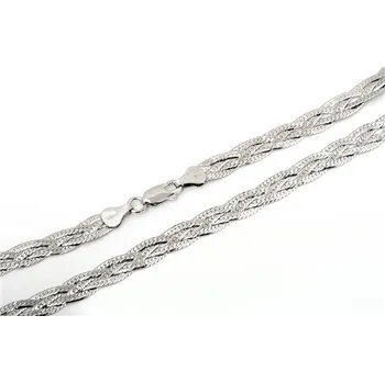 Náhrdelník Dámský stříbrný splétaný náhrdelník STNAH0132F 42 cm + Dárek zdarma