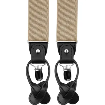 Kšandy Bubibubi Béžové pánské kšandy s černými poutky