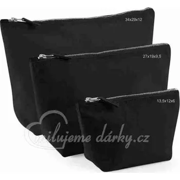 Kosmetická taška Jednoduchá kosmetická taška se zipem, pevná bavlna, černá, 34x29x12cm