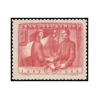 Poštovní známka 5. výročí čs. - sovětské smlouvy - čistá - č. 493