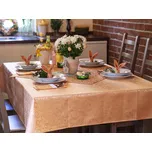 HEDVA ČESKÝ BROKÁT Ubrus Odaska 77x77 girlandy oranžová