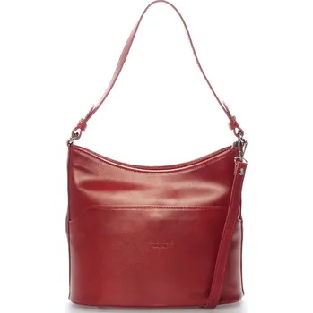 Kabelka Červená kožená kabelka přes rameno ItalY Lydia červená