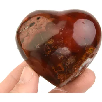 Přírodní kámen Karneol srdce s dutinkou z Madagaskaru 157g