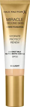 Make-up Max Factor Miracle Second Skin Hybrid Foundation pečující make-up SPF20 30 ml