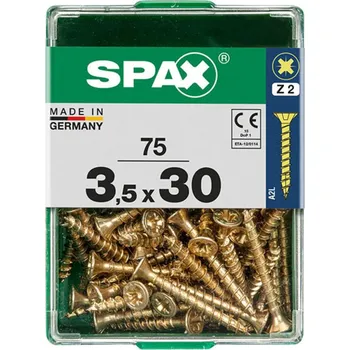 Vrut SPAX Vrut 3,5x30, zápustná hlava, PZ, YELLOX, 75 ks (M)