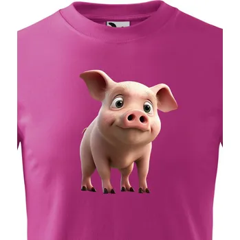 Dětské triko Prasátko, Barva Purpurová Bezvatriko.cz 1798