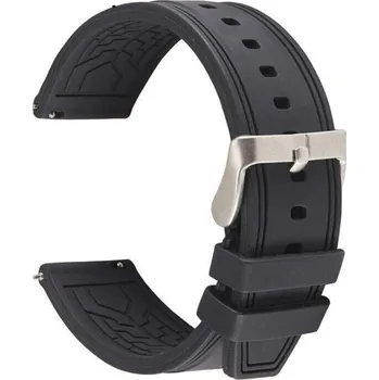 Příslušenství k chytrým hodinkám eses Silikonový řemínek dvoubarevný proužek - Černo černý, 20 mm