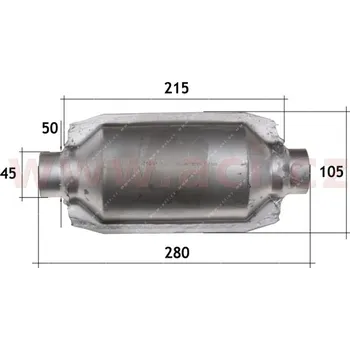 Katalyzátor katalyzátor benzín, ker. vložka, s redukcí trubky 45-50 mm, benzín do 1600 ccm E1-E2 (kulatý) ASSO/VENEPORTE