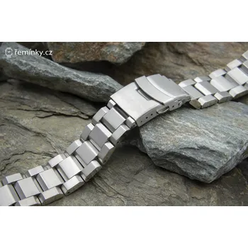 Řemínek na hodinky Masivní ocelový tah A-nis AOS006.2 Barva spony: stříbrná, Délka řemínku: standardní velikost, Šířka řemínku v mm: 18