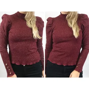 Dámské tričko Třpytivé dámské poloroláky Barva: bordo