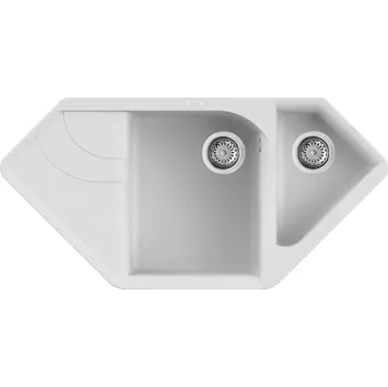 Granitový dřez Granitový dřez Elleci EGO CORNER G68 bianco titano