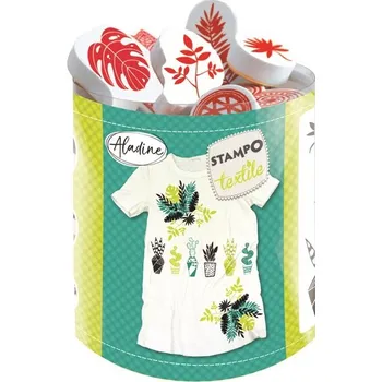 Hračka Razítka na textil Aladine 10 ks - Exotické rostliny