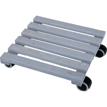 Květináč Šedá dřevěná pojízdná podložka pod květináč Esschert Design, 29 x 29 cm ID_1430171