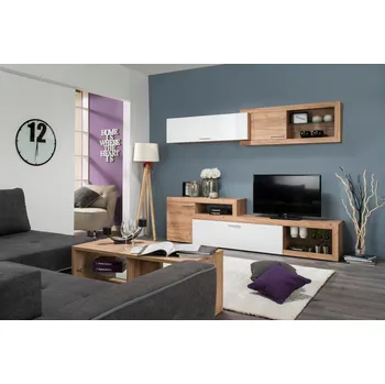 Obývací stěna Max-i Obývací stěna VERONA | DUB GOTLAND / BÍLÁ