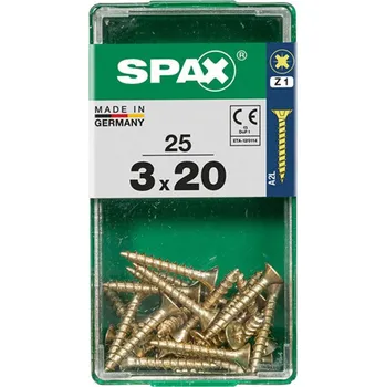 Vrut SPAX Vrut 3x20, zápustná hlava, PZ, YELLOX, 25 ks (S)