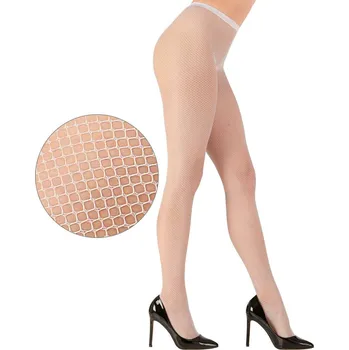 Dámské punčochy Bílé síťované punčocháče - XL