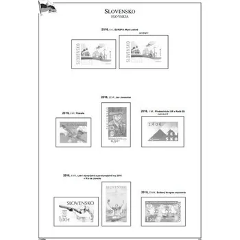 Sběratelství Albové listy POMfila SR - ročník 2016, A4, papír 160 g, rozšířená verze - (12), bez obalů