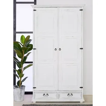 Komoda Skříň WHITE HOME Slim SZY101 se šatní tyčí Barevné provedení: Antická bílá K16 - antická bílá K16