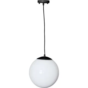 ACA Lighting venkovní závěsné svítidlo D250 PMM opálová bílá černý kabel a rozeta AC.18250KOPB