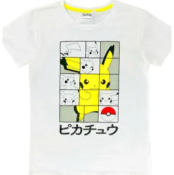 Pánské tričko Bílé pánské tričko Pokemon Pikachu Velikost: L