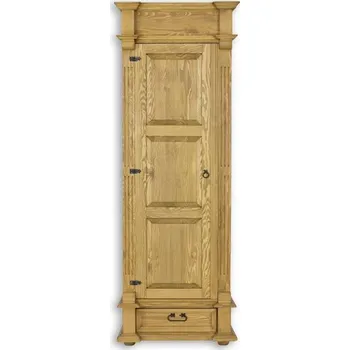 Komoda Masivní šatní skříň CORDOBA SZY05/A s tyčí Barevné provedení: Bezbarvý vosk K09