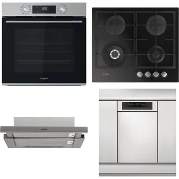 Set domácích spotřebičů WHIRLPOOL OMK58CU1SX + WHIRLPOOL GOFL 629/NB + WHIRLPOOL AKR 5390/1 IX + WHIRLPOOL WSBO 3O34 PF X