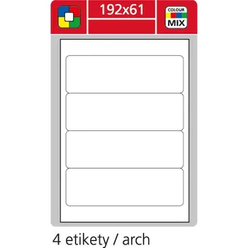 Samolepící etiketa Coveris - etikety A4 lux, 192 x 61 mm, 100 archů