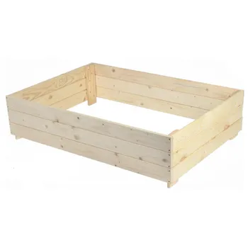 Dřevěný vyvýšený záhon 150 x 120 cm přírodní Vyvýšený záhon Dřevěný vyvýšený záhon 150 x 120 cm přírodní