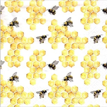 Papírový ubrousek UBR05, Ubrousek, 16x16 cm, VČELY, 1 kus