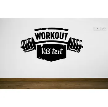 Samolepící dekorace Lepy.cz Samolepka na zeď Workout + vlastní text Velikost (šířka x výška): 85x46cm, Barevná varianta: Jemná růžová