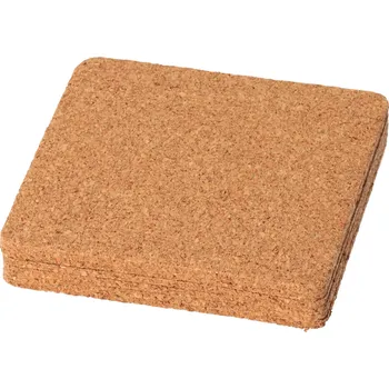 Podtácek Orion Korkový podtácek čtvercový 9,5 x 9,5 cm - 6 ks