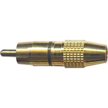 Síťový kabel CINCH konektor zlacený pro kabel 5-6mm,černý proužek