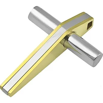 Přívěsek Ocelový přívěsek křížek, zlacené strany