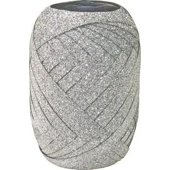 Stuha Dárková stuha 10m, třpytivá stříbrná