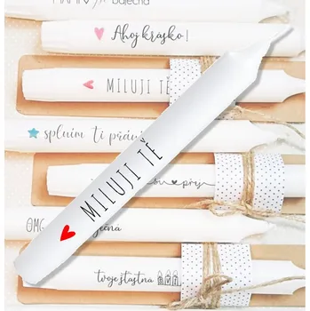 Svíčka Svíčka přání 20 cm - MILUJI TĚ